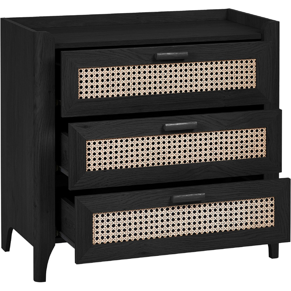 Julian Bowen Sydney 3 Drawer Black Ash Chest of Drawers Image 3