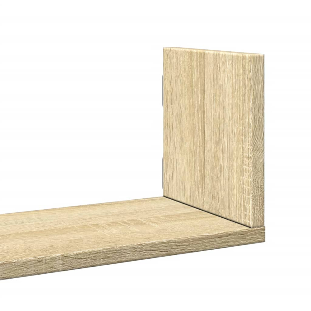 vidaXL 80cm Set of 3 Sonoma Oak Floating Wall Shelf Image 6
