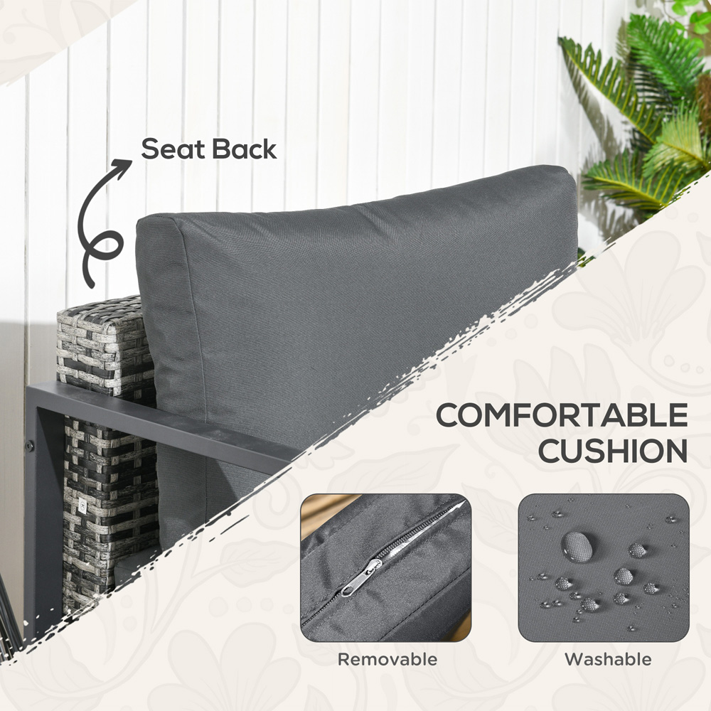 Outsunny 5 Seater Charcoal Grey Lounge Set Image 5