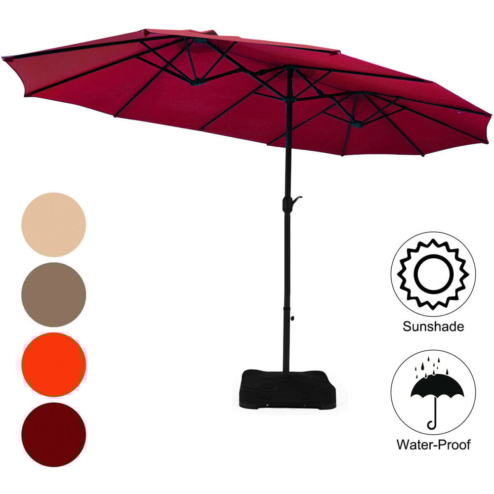 Costway Wine Patio Double Sided Parasol 4.6m Image 6