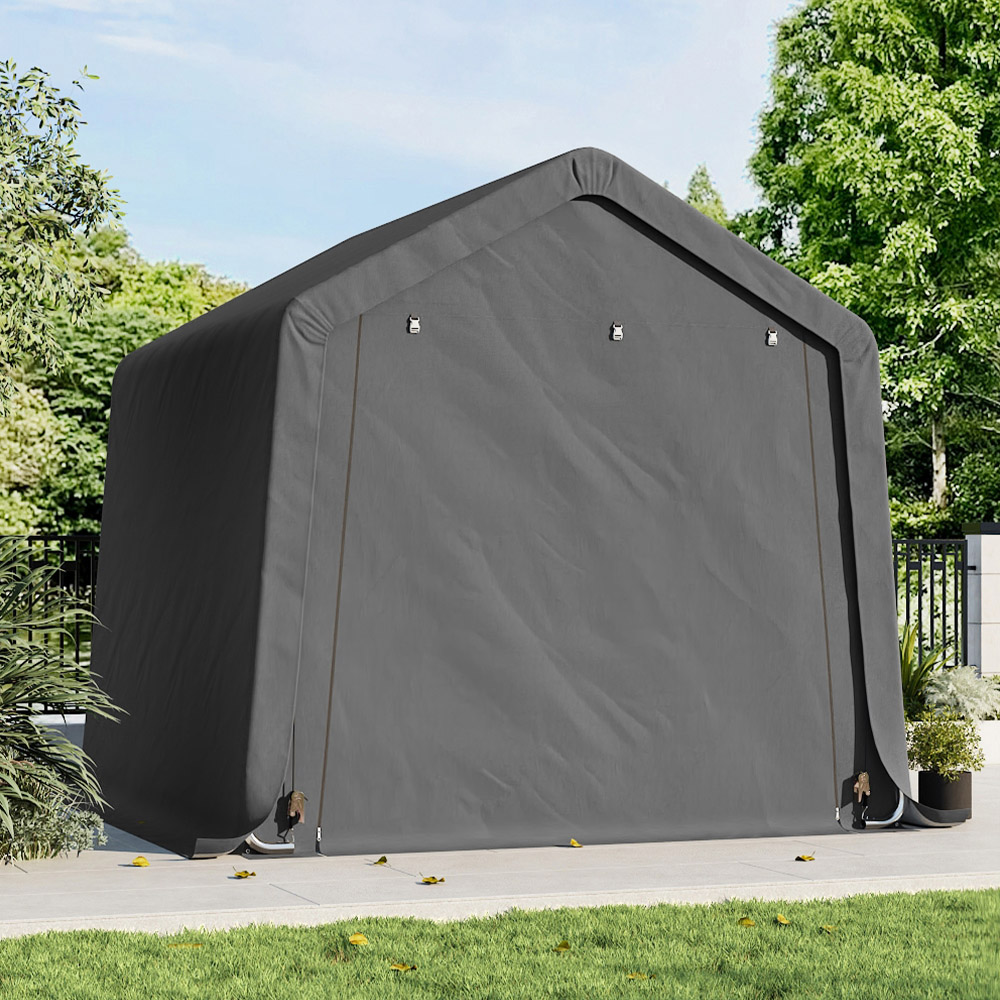 Living and Home 8 x 8ft Grey Foldable Waterproof Storage Shed Image 7
