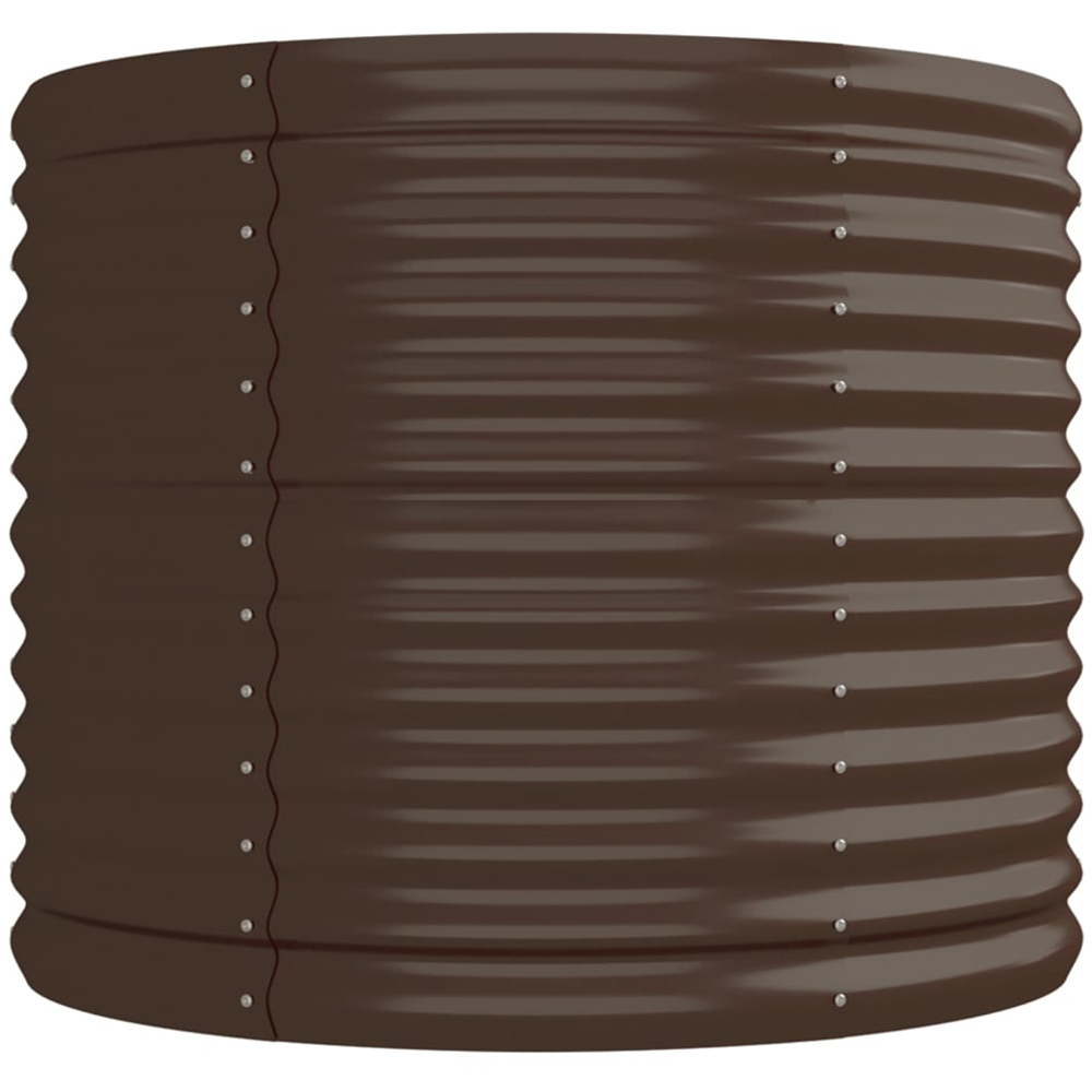 vidaXL Brown Galvanised Steel Oval Raised Garden Bed 224 x 80 x 68cm Image 3