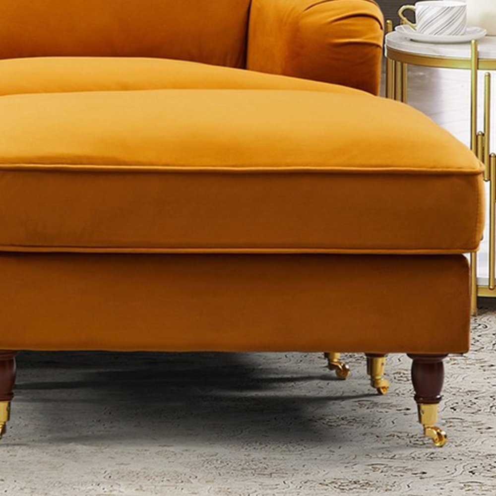 Woodbury 3 Seater Orange Velvet U Shape Corner Sofa Image 3