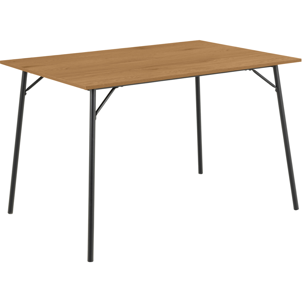 Florence Peru Elvira 4 Seater Dining Table Black and Oak Image 2