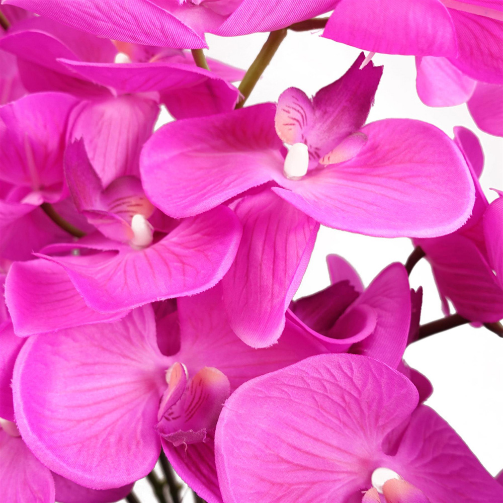 Leaf Dark Pink Orchid Bush Artificial Tree in Pot 2.8ft Image 2