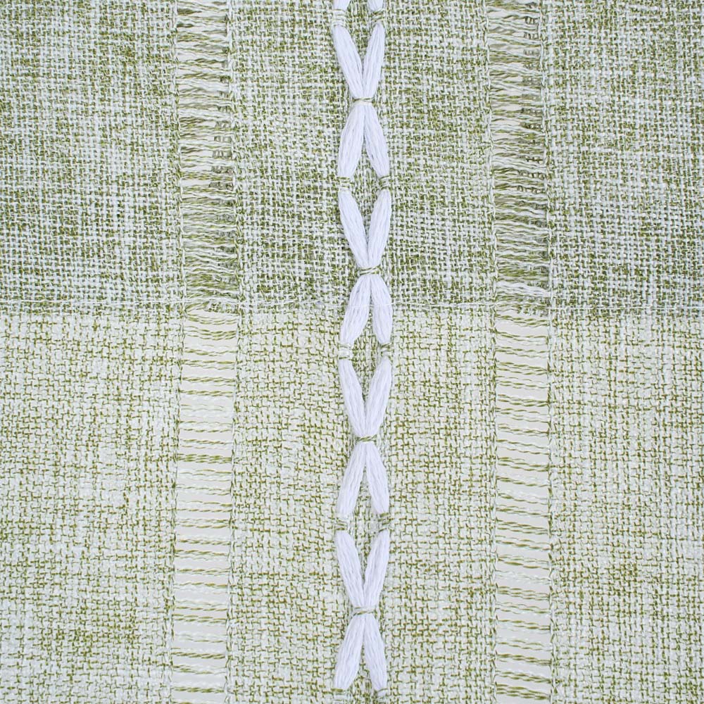 Living and Home Light Green Boho Tassel Faux Linen Curtain 132 x 180cm Image 5