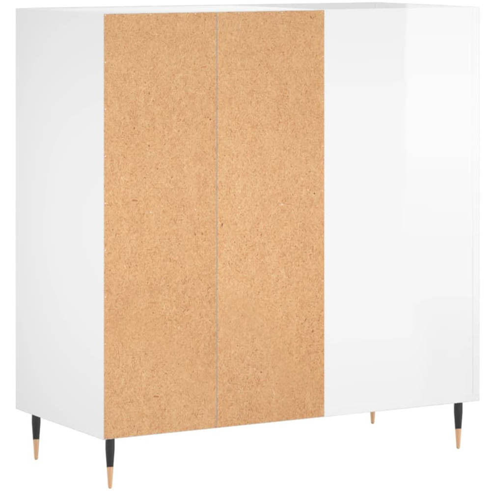 vidaXL 2 Shelf High Gloss White Record Cabinet Image 6