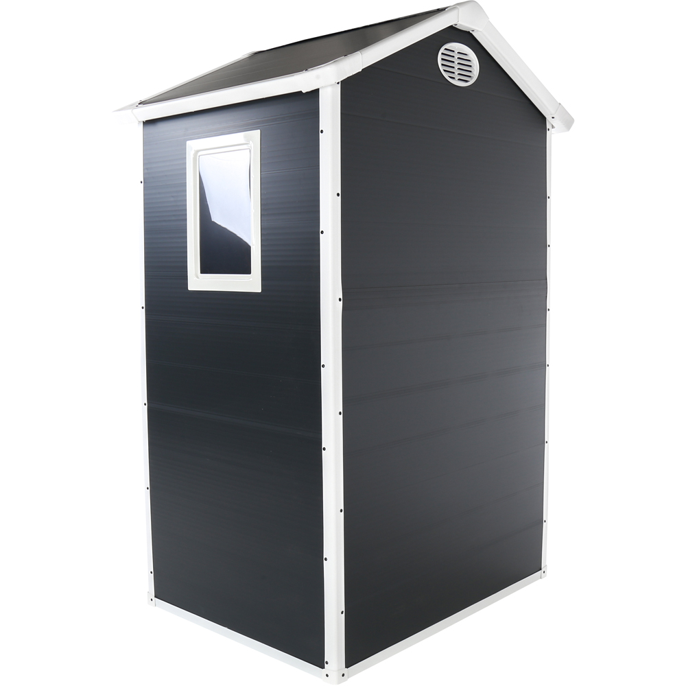 Charles Bentley 4.4 x 3.4ft Grey Plastic Garden Shed Image 5