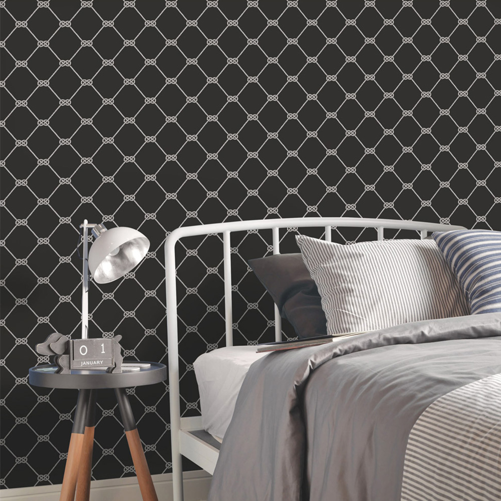 Galerie Deauville 2 Geometric Black and White Wallpaper Image 2