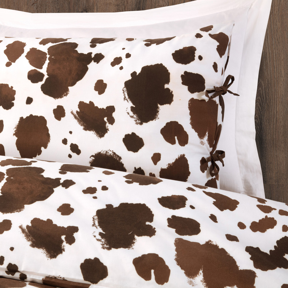 Cow Print Duvet Set Brown King Image 2