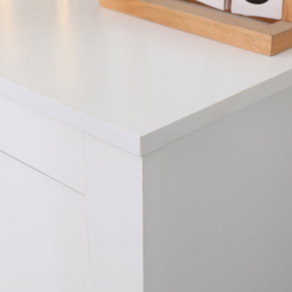 FurnitureHMD 5 Drawer White Wooden Chest of Drawers Image 4