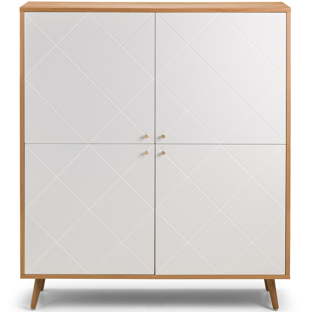 Julian Bowen Moritz 4 Door Oak and White Cabinet Image 3