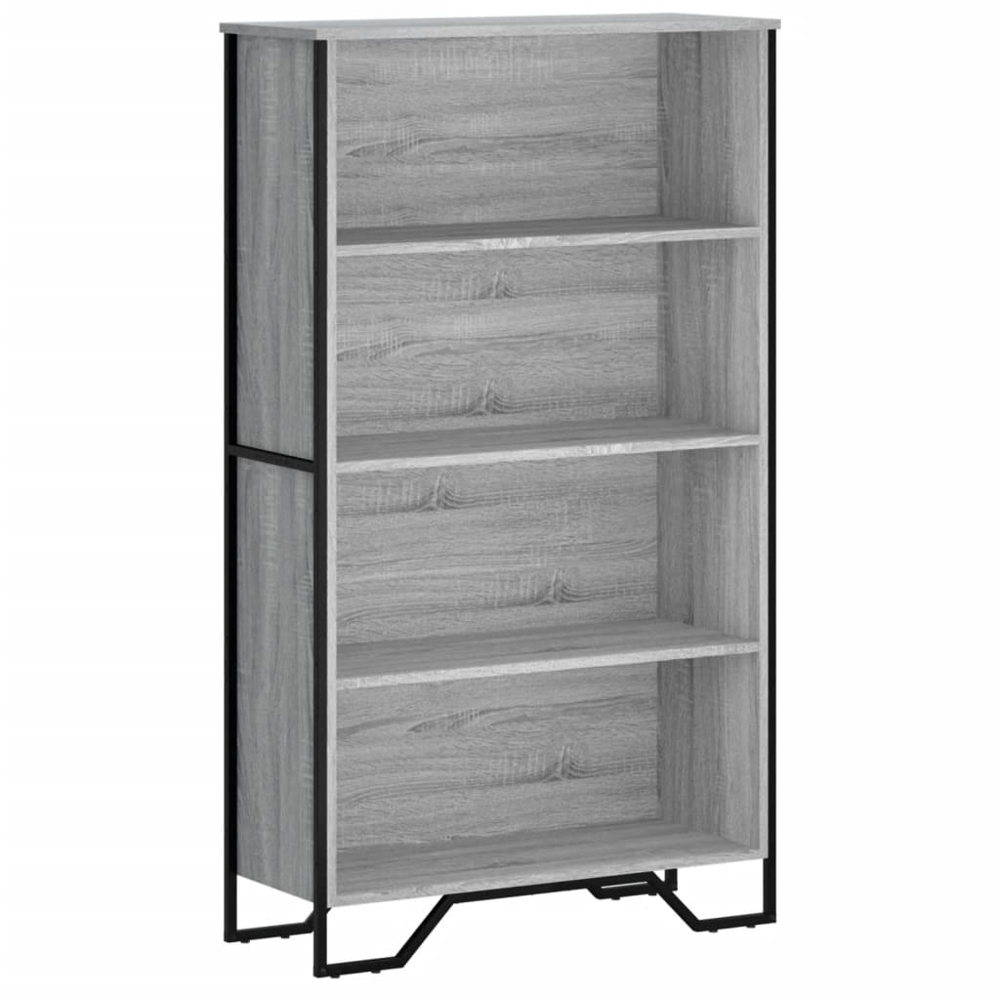 vidaXL 4 Shelf Grey Sonoma Bookcase Image 2