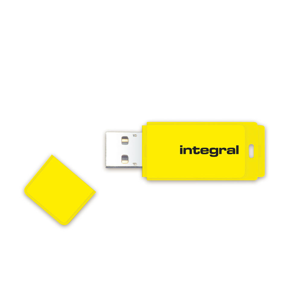 Integral 32GB Neon Yellow USB 2.0 Flash Drive Image 1