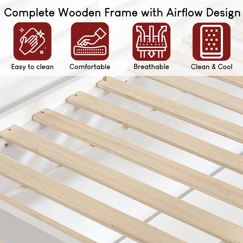 Vida Designs Sydney White High Sleeper with Desk Image 7