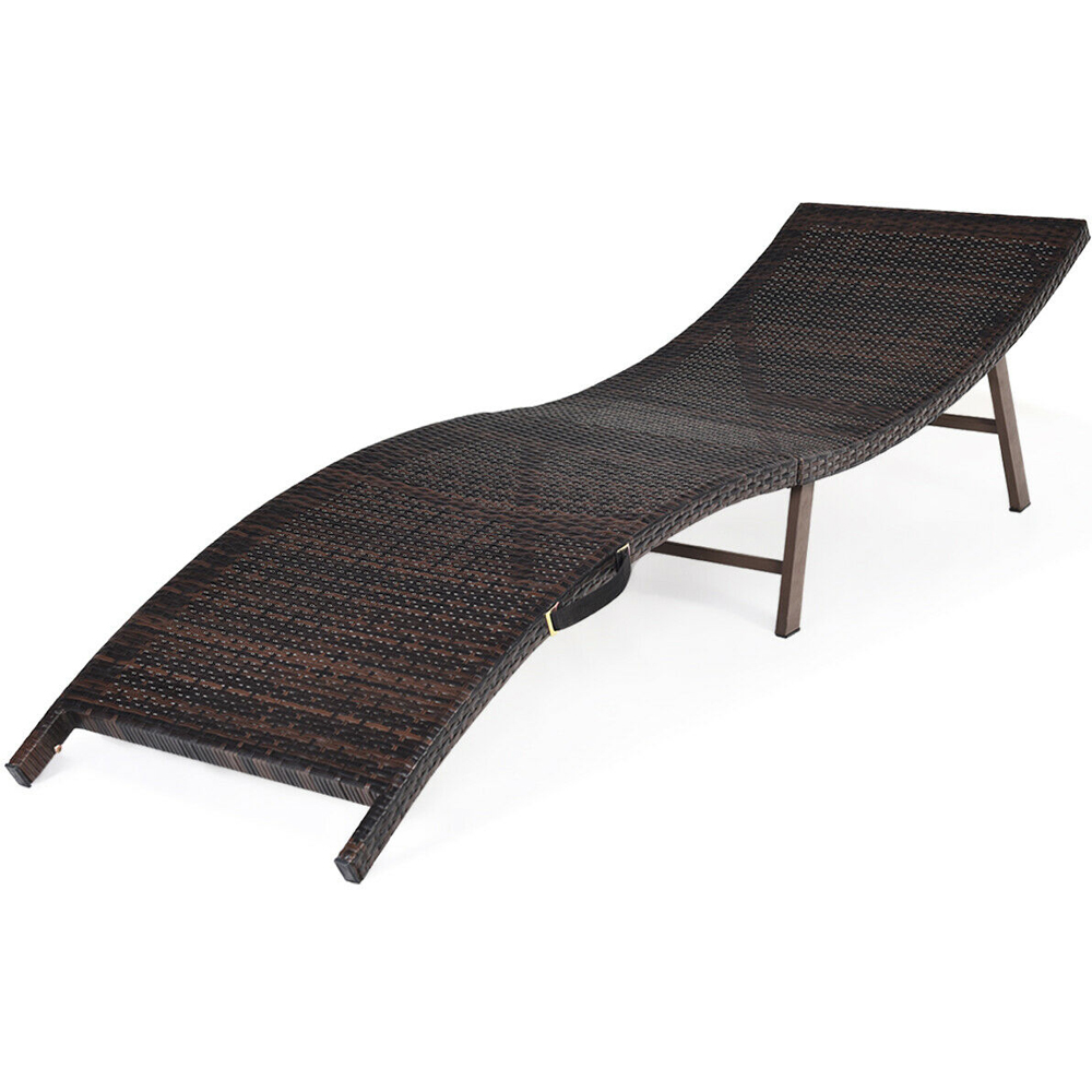 Costway Set of 2 Double Sided Cushioned Folding Sun Lounger Image 4