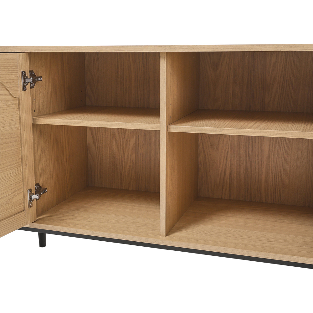 H&O Direct 4 Door Wood Woven Accent Cabinet Image 3