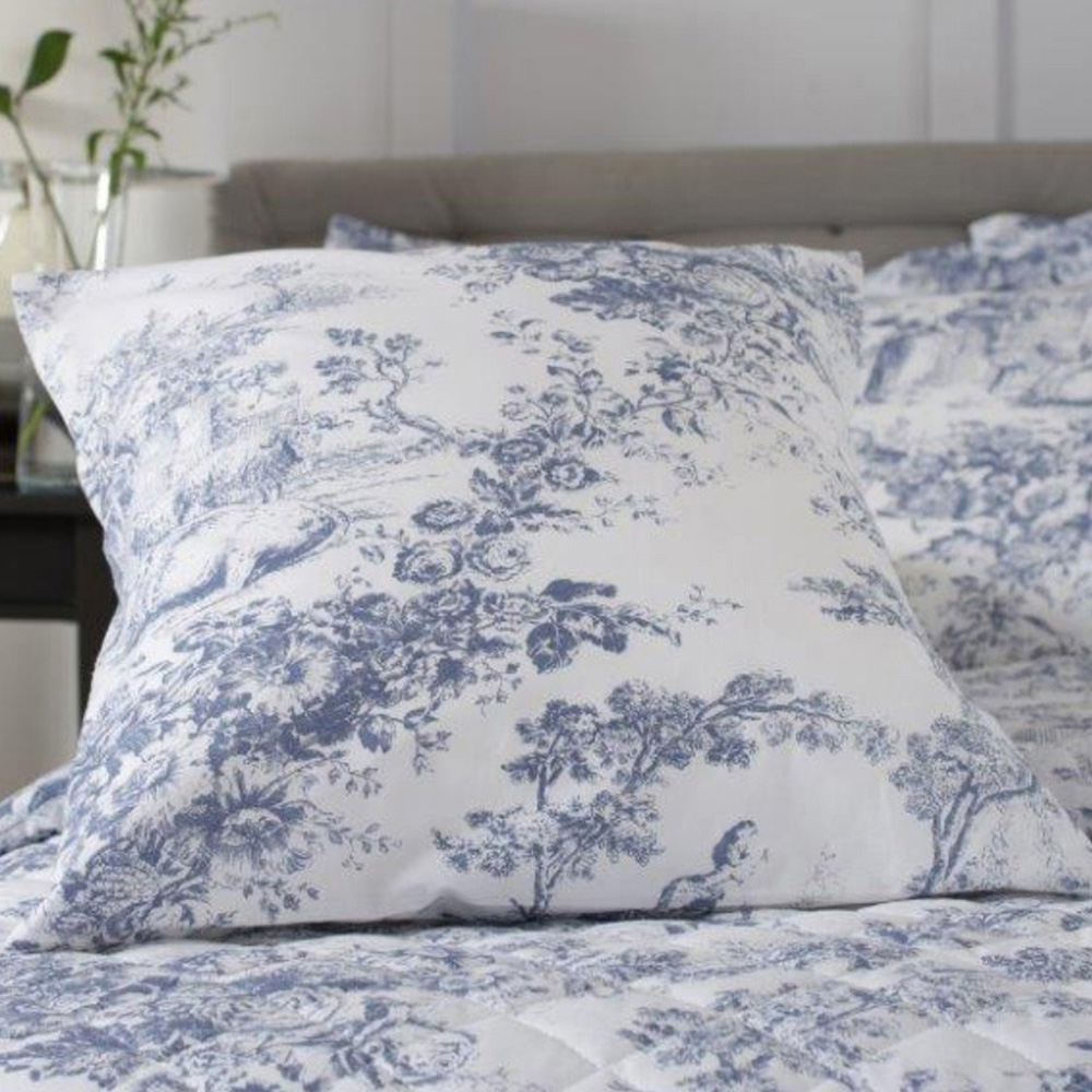 The Lyndon Company 2021 Toile De Jouy Blue Indoor Cushion 45 x 45cm Image