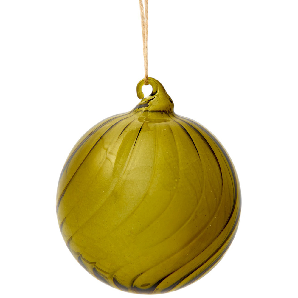 Opaque Autumn Swirl Bauble Orange Image 4