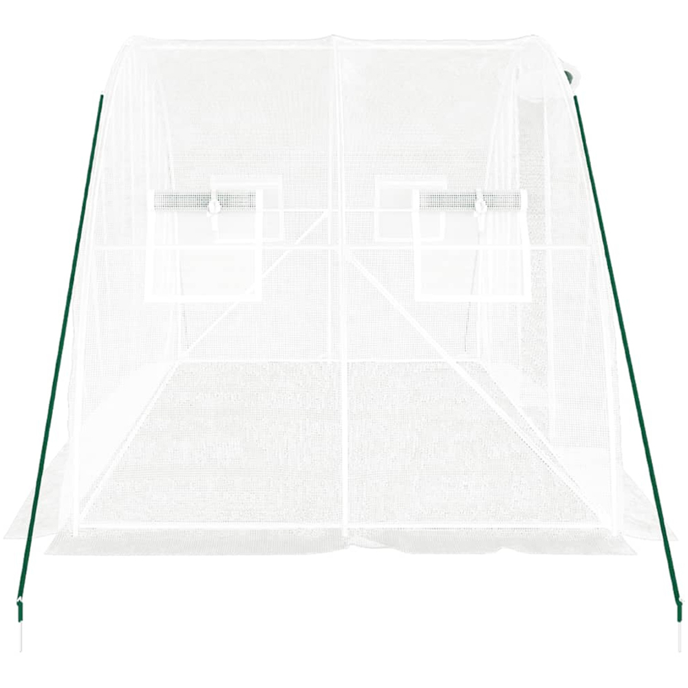 vidaXL White Polyethylene Galvanised Steel Frame 13.1 x 6.5ft Greenhouse Image 3