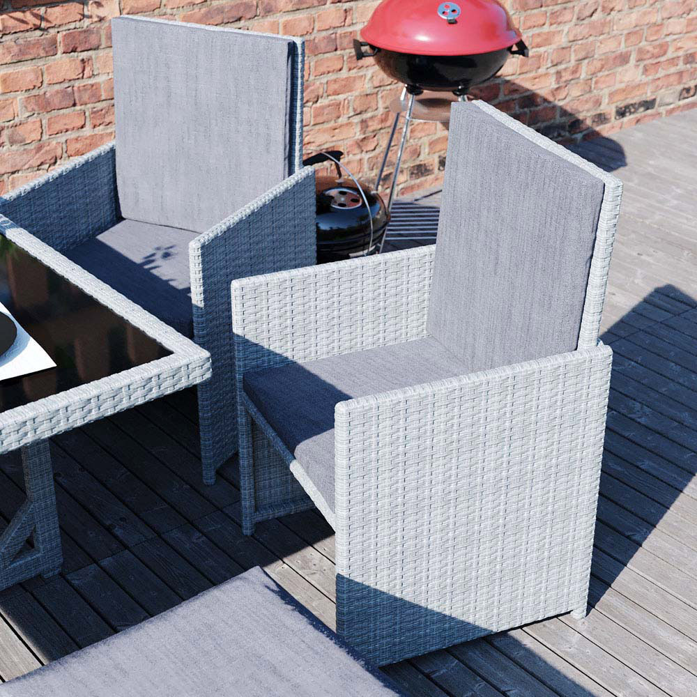 Garden Vida Cuba Rattan Effect 8 Seater Garden Dining Set Grey Image 8