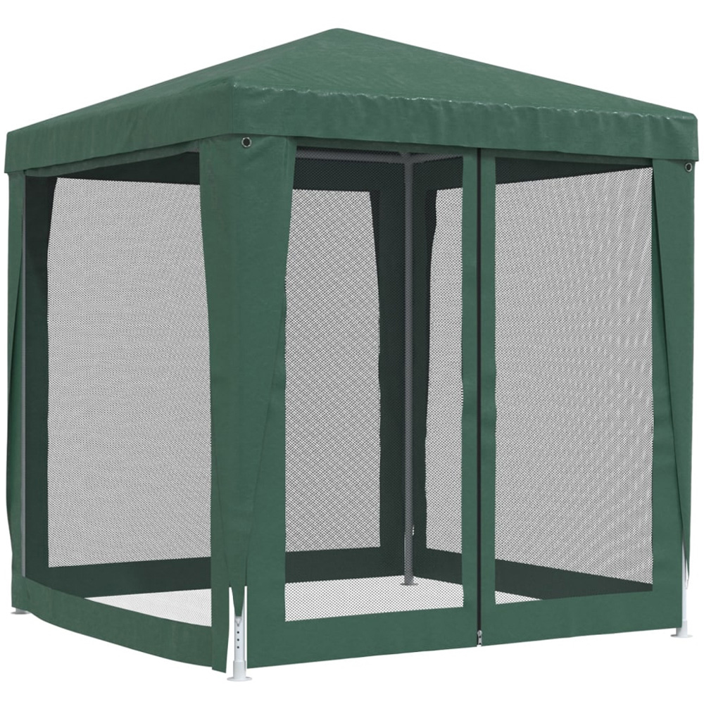 vidaXL 2 x 2m Green Party Tent with 4 Mesh Sidewalls Image 5