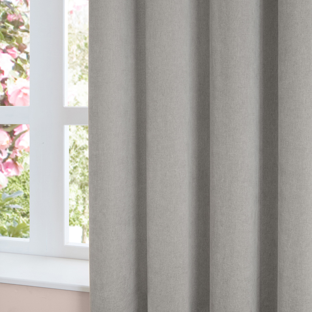 Furn Soft Chenille Silver Blackout Pencil Pleat Curtains 229 x 137cm Image 3
