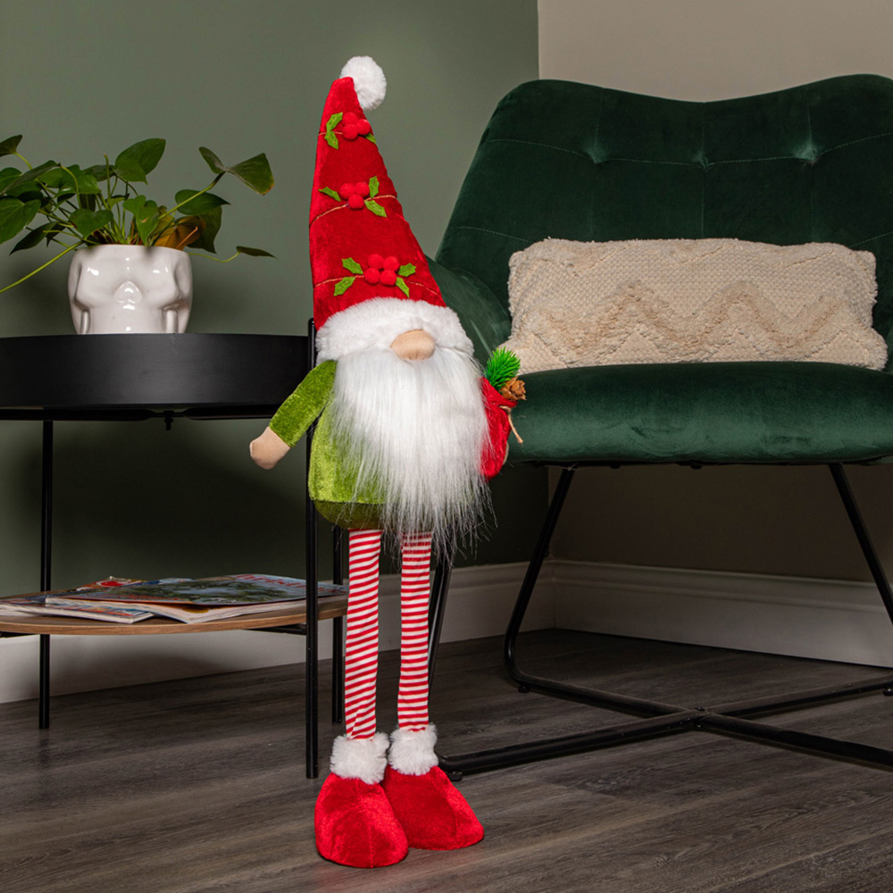 Samuel Alexander Red and Green Standing Gonk Christmas Decoration 32cm Image 2