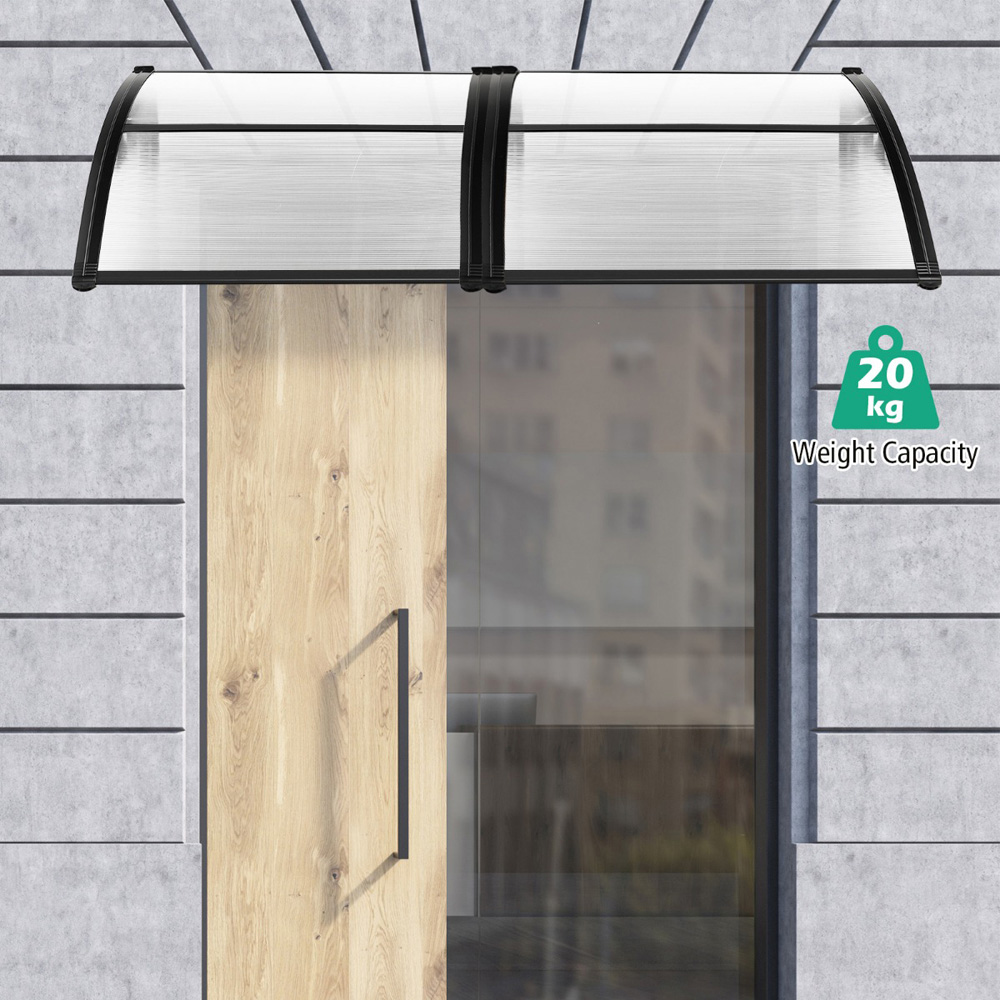 Costway Grey Outdoor Door Awning Canopy 1.22m Image 3