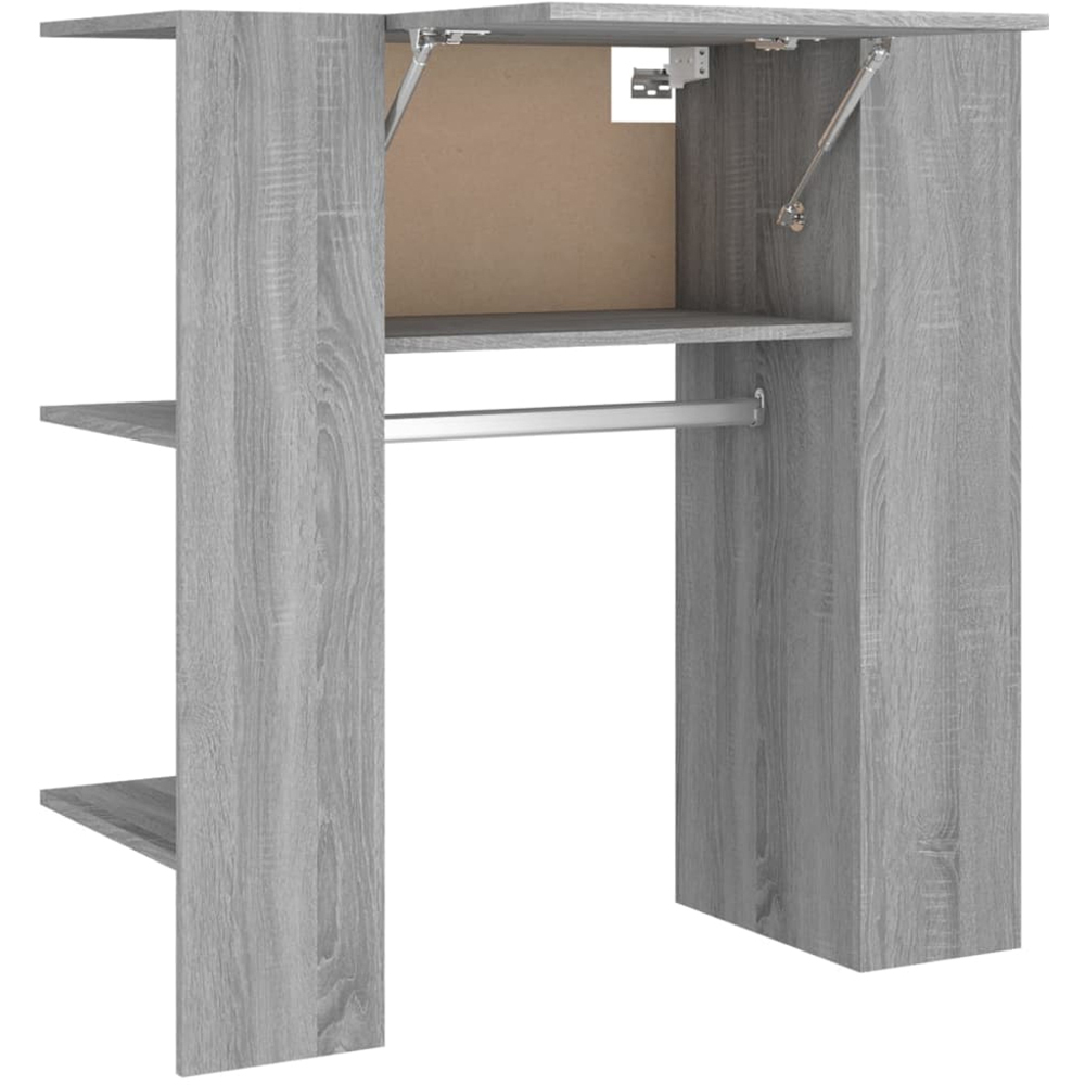 vidaXL Single Door 2 Shelf Grey Sonoma Hallway Cabinet with Rail Image 2