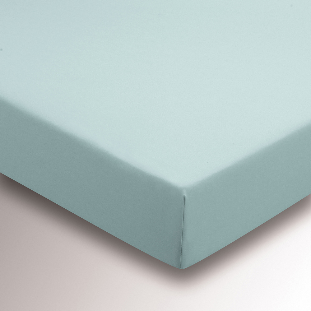 Helena Springfield Super King Size Duck Egg Plain Dye Fitted Bed Sheet Image 2