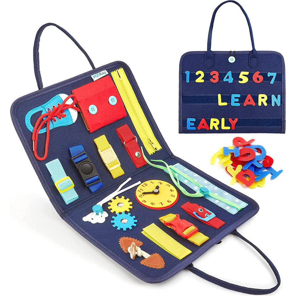 Dyzi Montessori Sensory Learning Busy Board Activity Toy Image 2