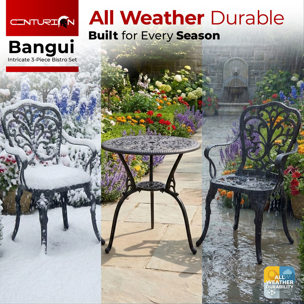 Centurion Supports Bangui 2 Seater Bistro Set Black Image 7
