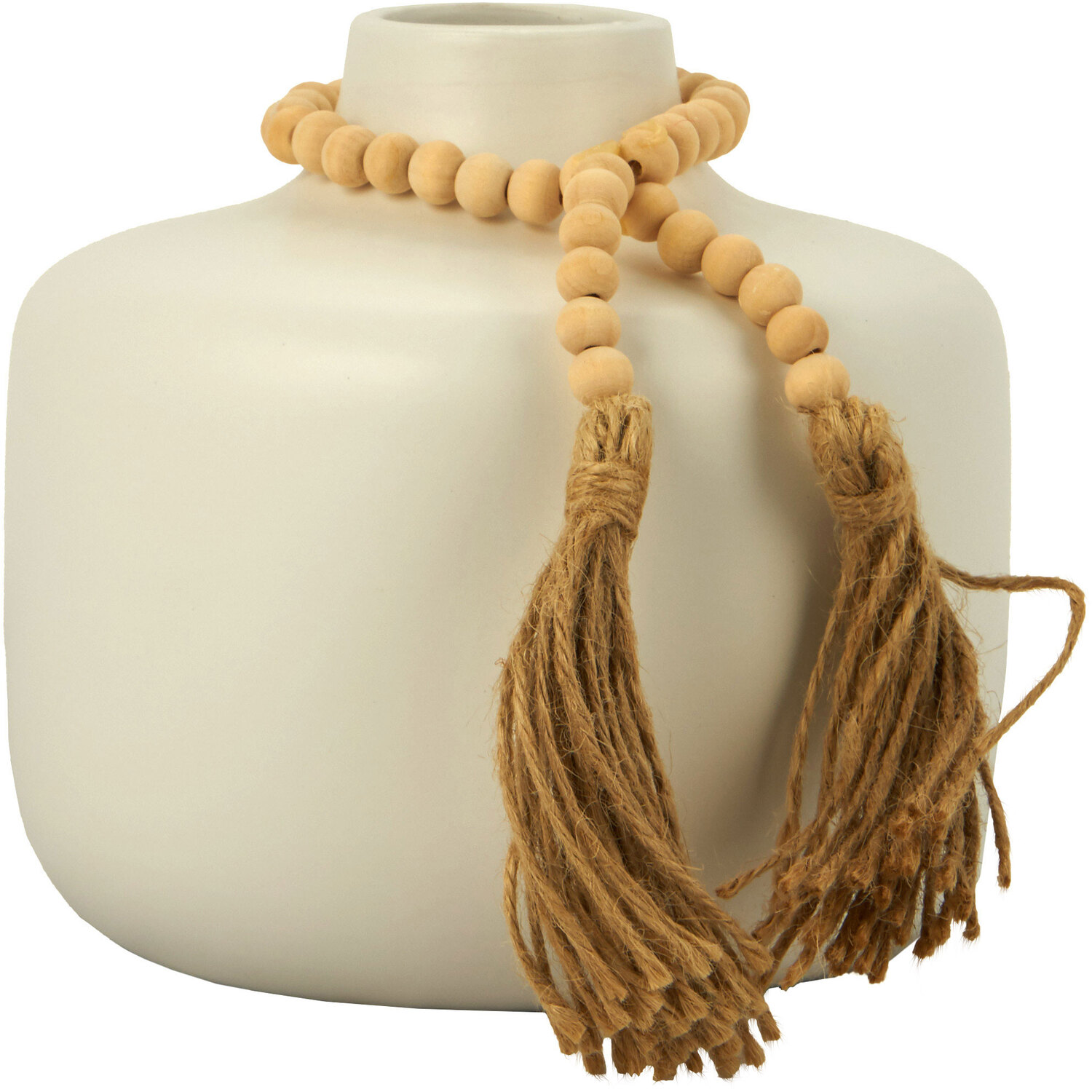 Bohemia Beaded Vase - White Image 1