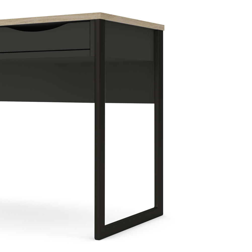Florence Function Plus Single Drawer Desk Black and Oak Trim Image 8