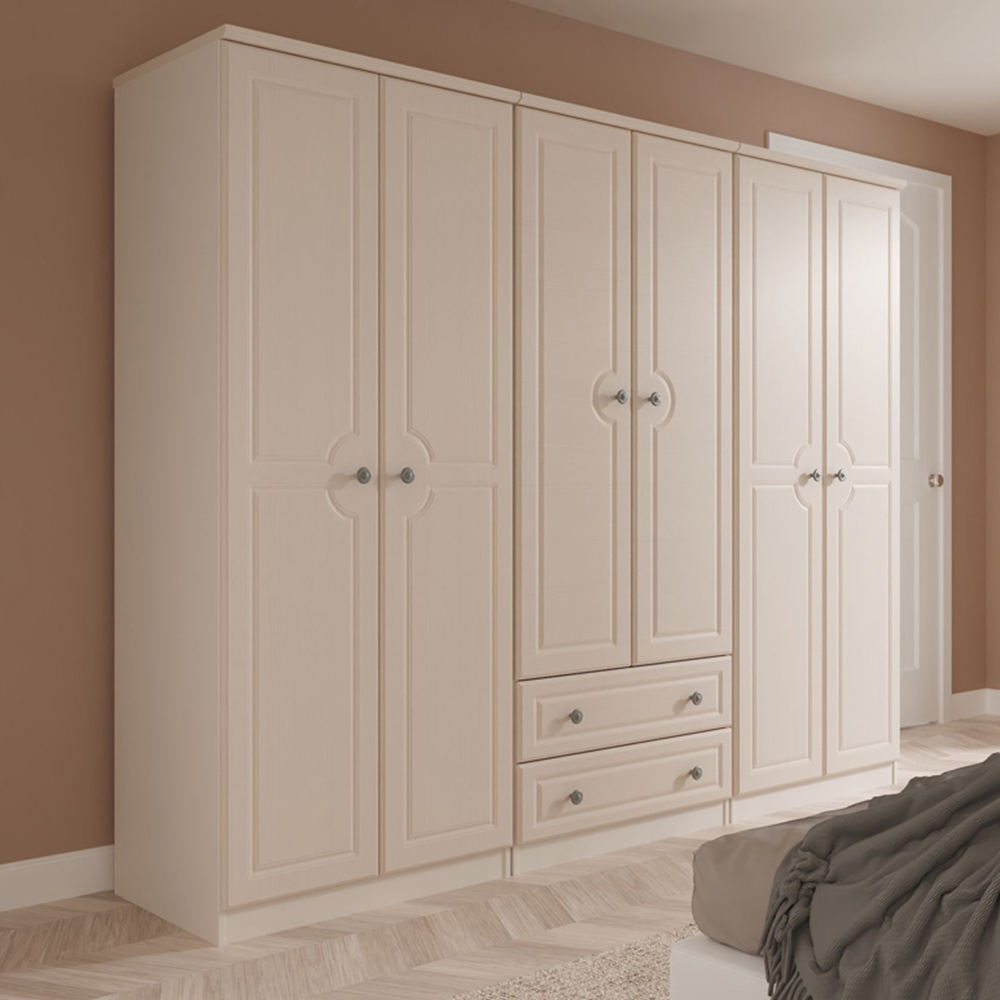 Crowndale Pembroke 6 Door 2 Drawer Kashmir Ash Wardrobe Ready Assembled Image 1