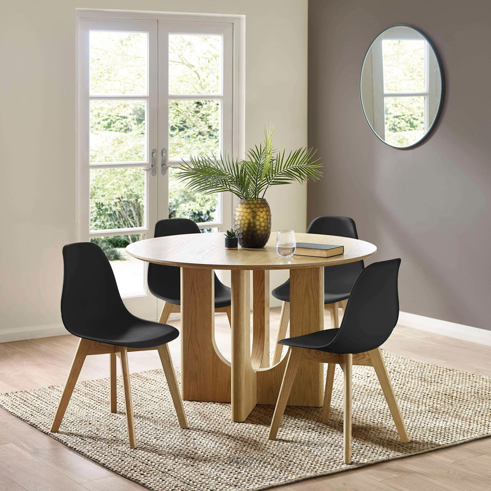 Julian Bowen Agatha Set of 2 Black Plastic Dining Chair Image 7