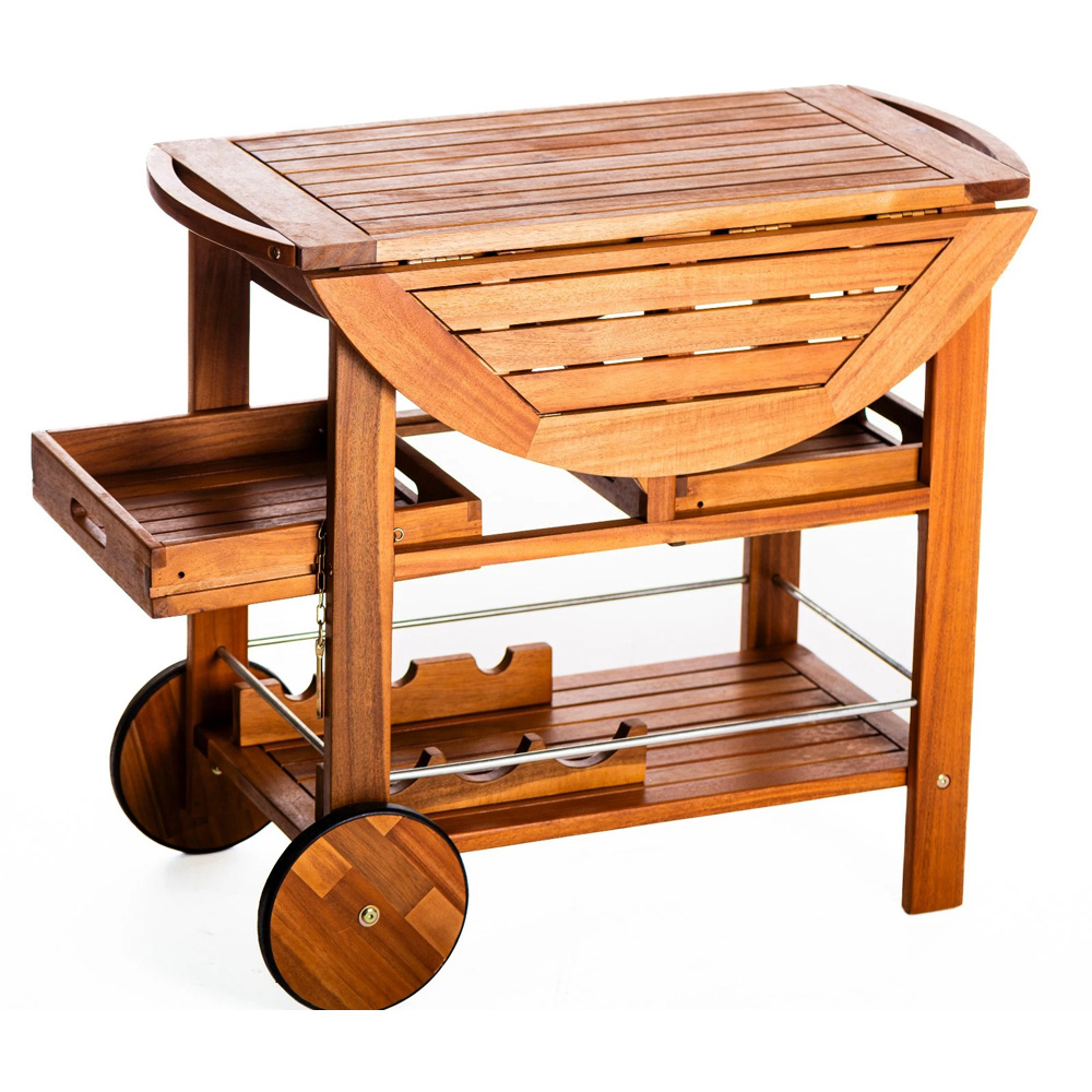 Thompson & Morgan Acacia Trolley Serving Table Image 5