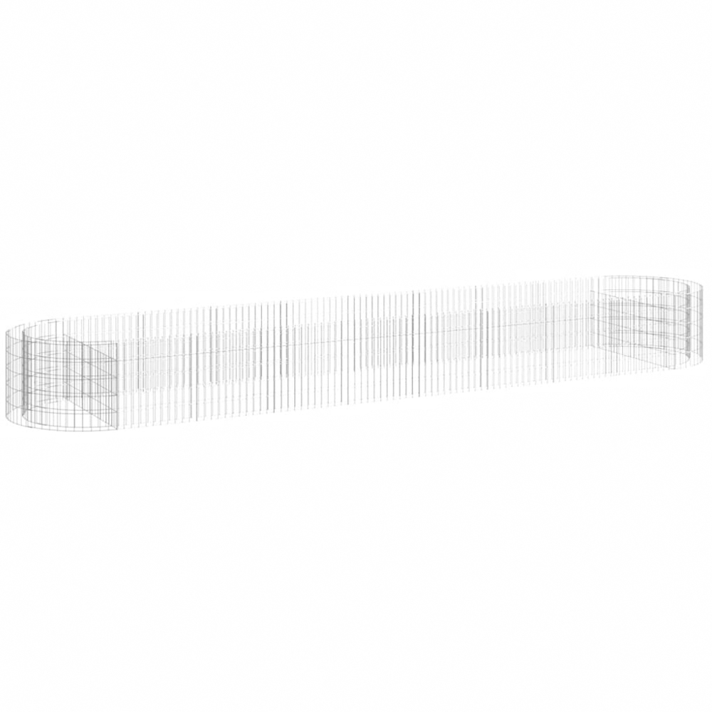 vidaXL Silver Galvanised Iron Gabion Raised Bed 500 x 100 x 50cm Image 1