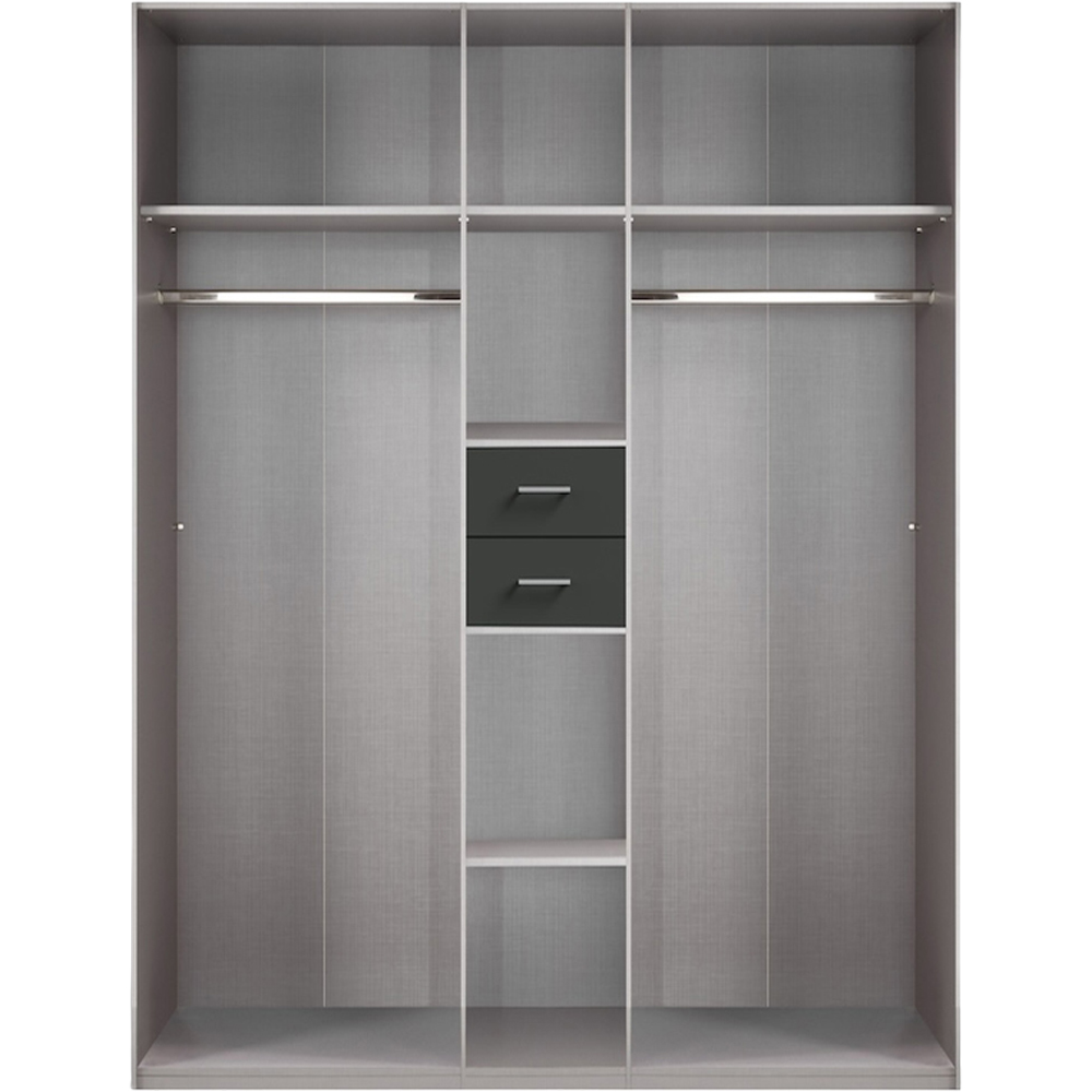 TJ'S Bristol 6 Door 2 Drawer White and Graphite Wardrobe Image 4