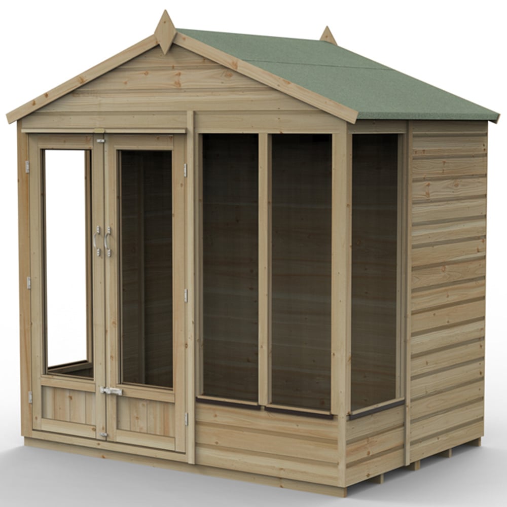 Forest Garden 7 x 5ft Beckwood Double Door 4 Window Apex Summerhouse Image 3