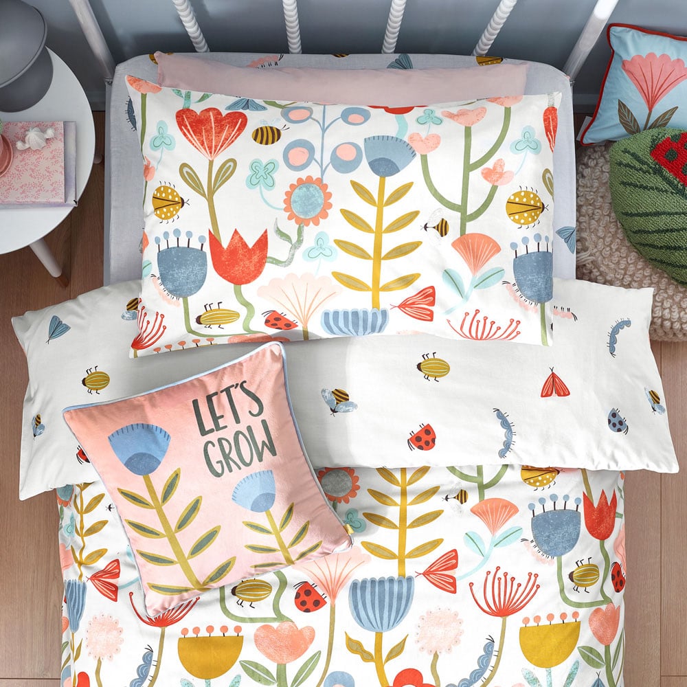 little furn. Little Nature Toddler Floral Duvet Cover Set Image 3