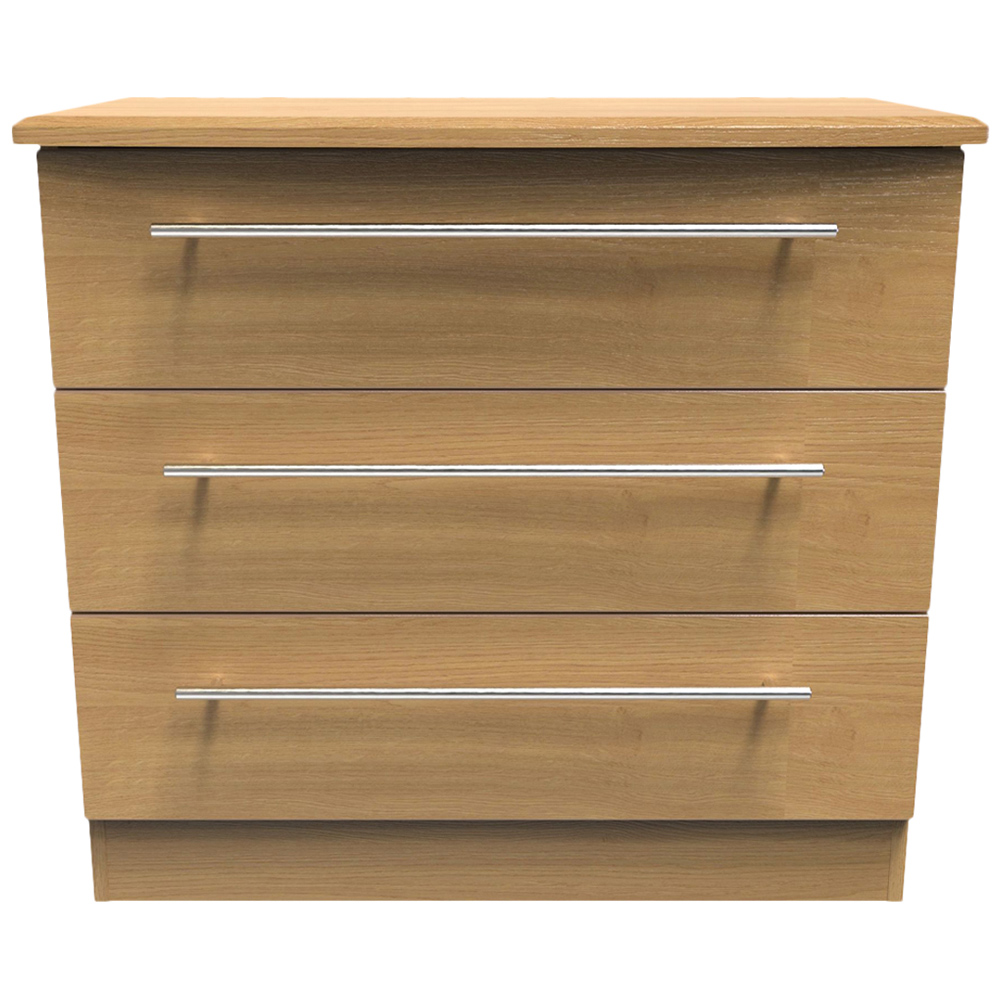 Crowndale Sherwood 3 Drawer Oak Chest of Drawers Image 2