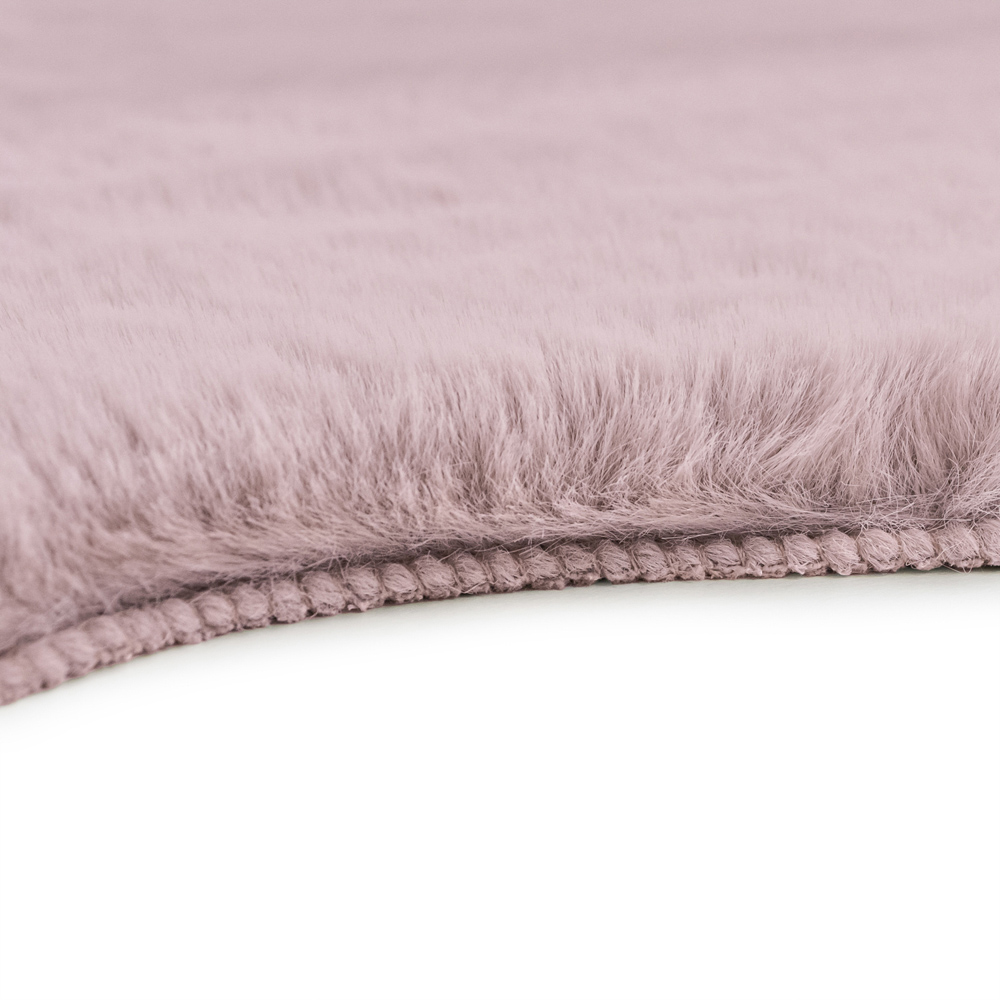 JVL Pink Faux Fur Rug 60 x 90cm Image 5