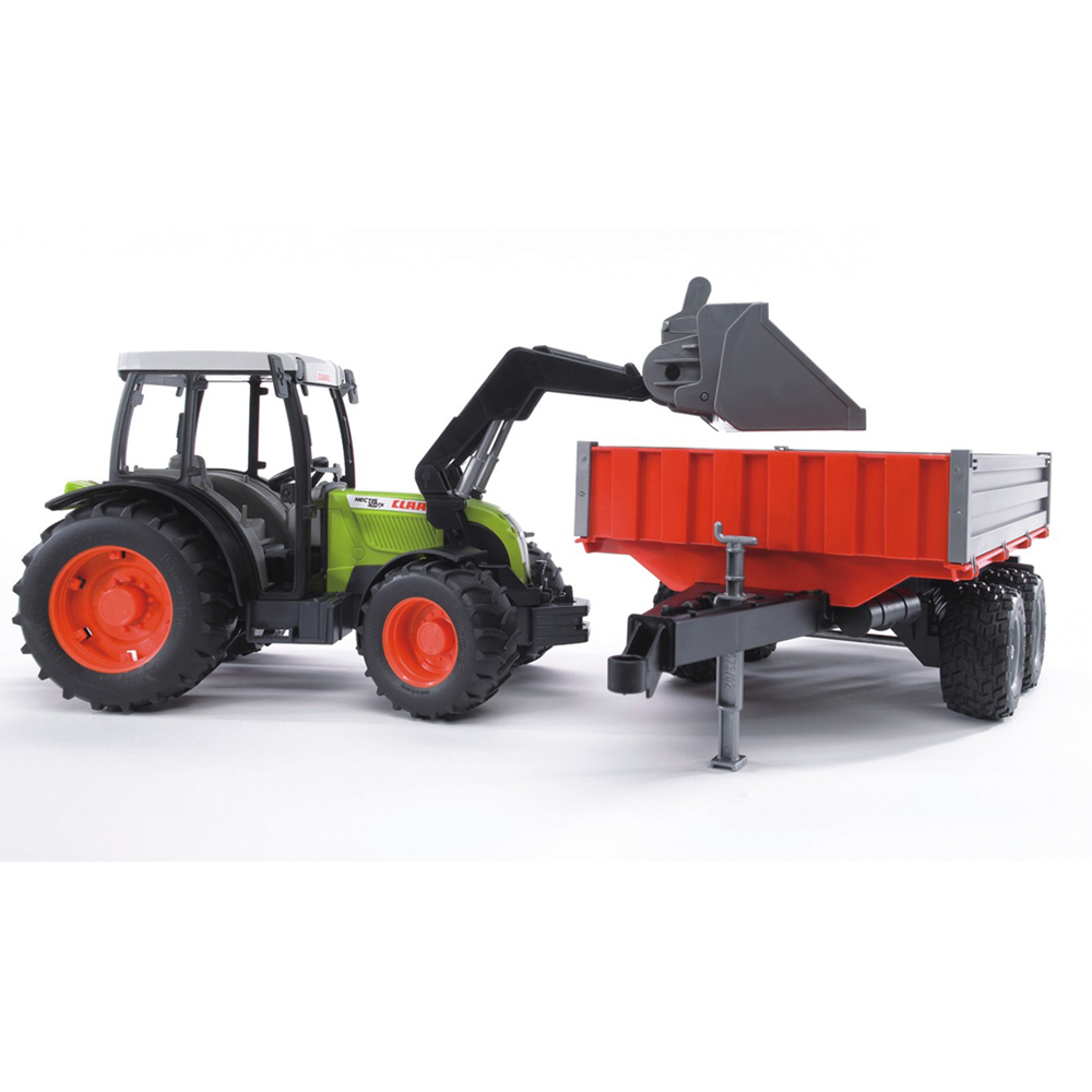 Bruder Kids Claas Nectis 267 F Tractor Playset Model with Frontloader and Tipping Trailer Image 4