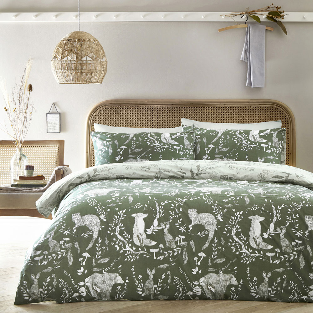 furn. Buckthorn Single Evergreen Duvet Set Image 1