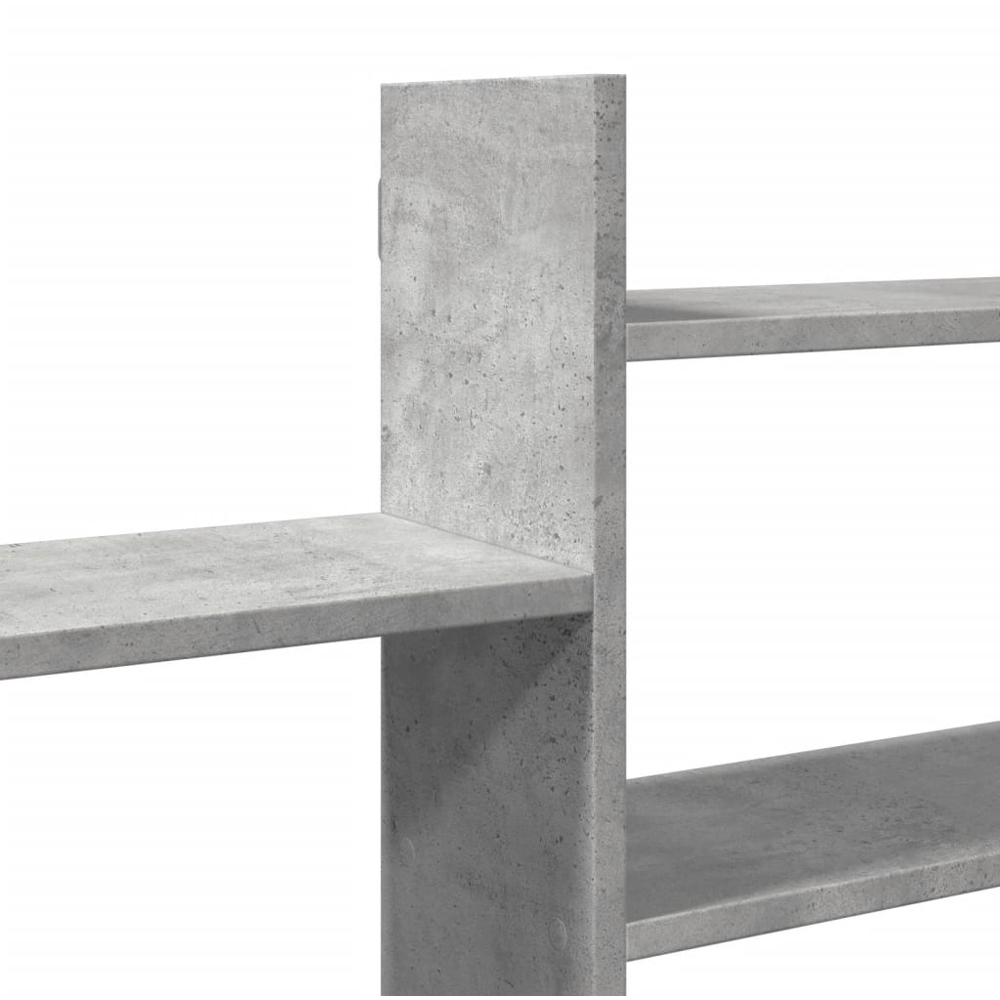 vidaXL 5 Shelf Concrete Grey Floating Wall Shelf Image 6