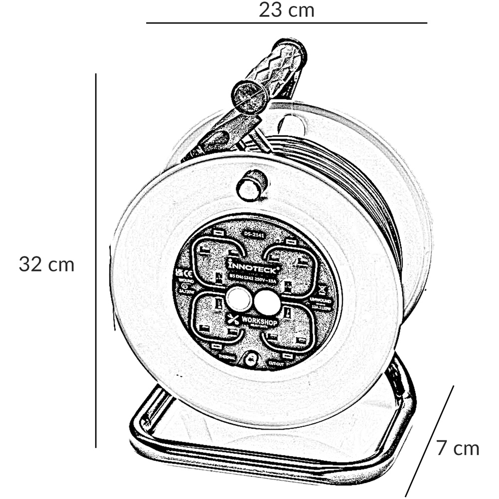 Innoteck 13A 4 Socket Cable Reel 25m Image 7