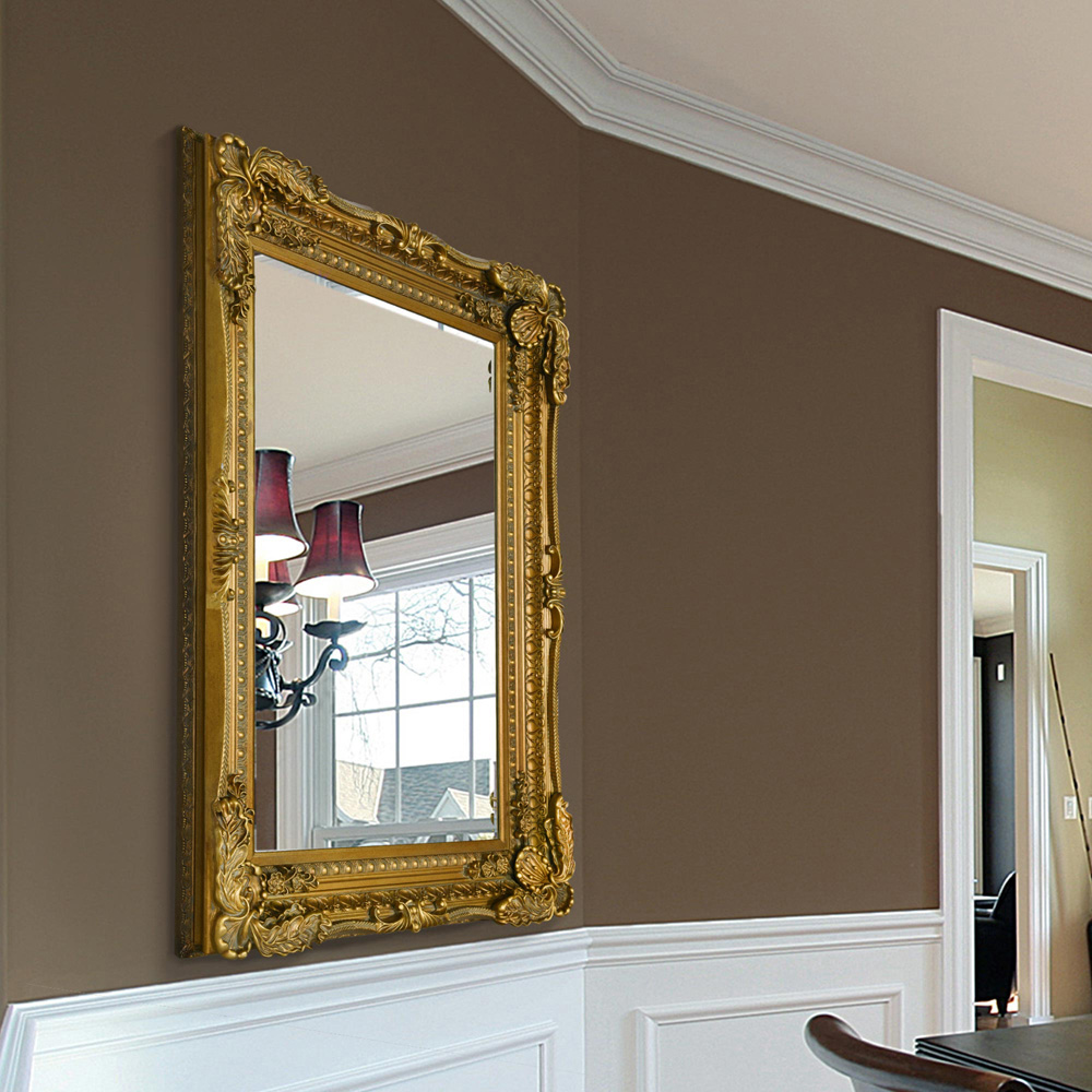 Carved Louis Gold Wall Mirror 122 x 91cm Image 2