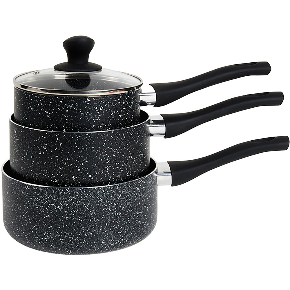 3 Piece Signature Granite Sauce Pan Set Black Image 4